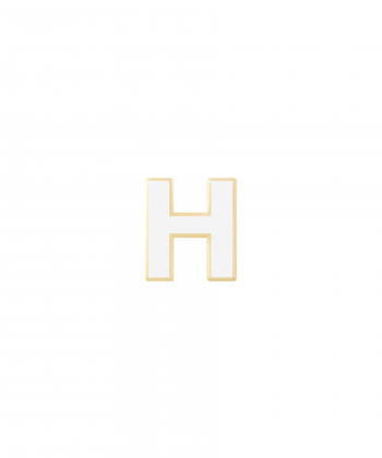 آویز میناکاری سفید حرف H درریس Doris کد P2806