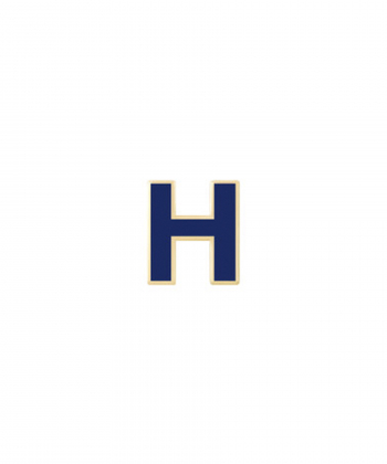 آویز میناکاری سرمه ای حرف H درریس Doris کد P2807