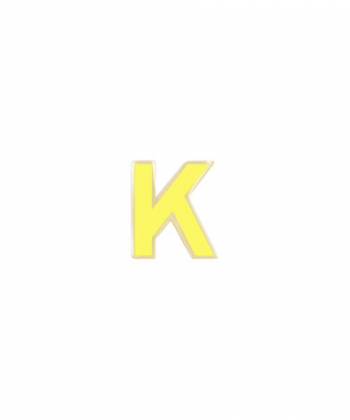 آویز میناکاری زرد حرف K درریس Doris کد P2813