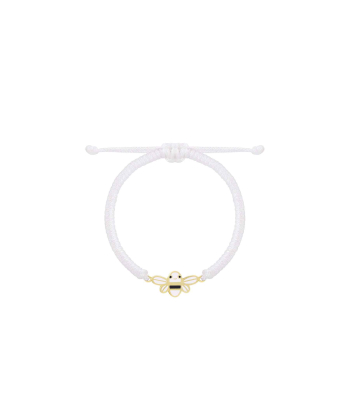 دستبند بافت لمه سفید شاپرک خندان با میناکاری سفید درریس Doris کد P4337