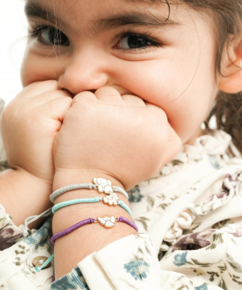 دستبند بافت بنفش فرشته نگهبان با میناکاری یاسی درریس Doris کد P4383