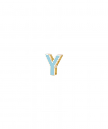 آویز میناکاری آبی کم رنگ حرف Y درریس Doris کد P4412