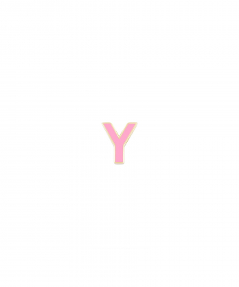 آویز میناکاری صورتی حرف Y درریس Doris کد P4414