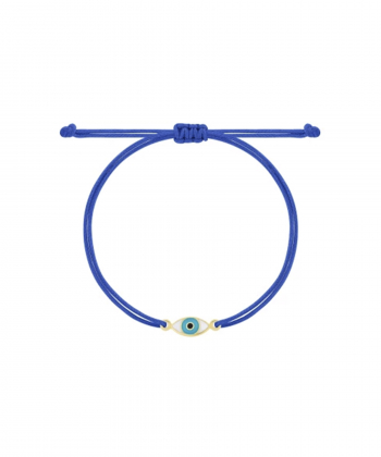 دستبند نخی آبی کبالت چشم بدون مژه مینادار درریس Doris کد P4188