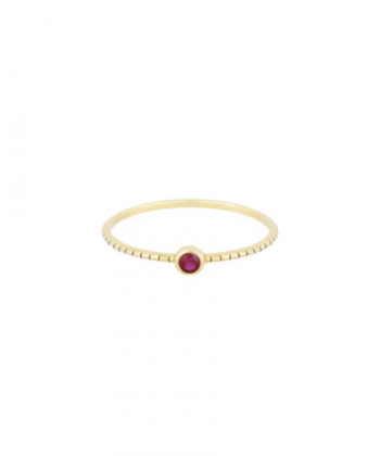 انگشتر تک نگین یاقوتی با رینگ راه راه درریس Doris کد P4227