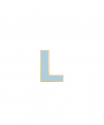 آویز میناکاری آبی کم رنگ حرف L درریس Doris کد P4196