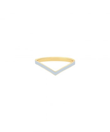 انگشتر لیندو جناقی با میناکاری آبی آسمانی درریس Doris کد P4626