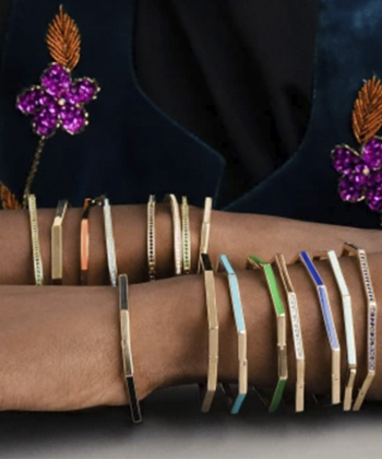 بنگل 4ضلعی با نگین سبز درریس Doris کد P4098