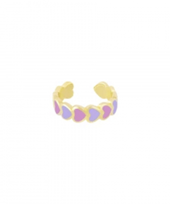 ایرکاف قلبی با میناکاری صورتی و یاسی درریس Doris کد P4160