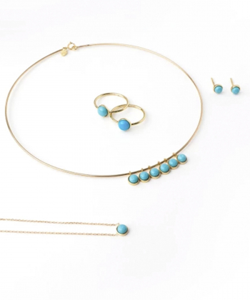 انگشتر فیروزه خاتون آبی تیره درریس Doris کد P4152