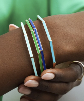 بنگل 8 ضلعی با میناکاری سبز درریس Doris کد P4121