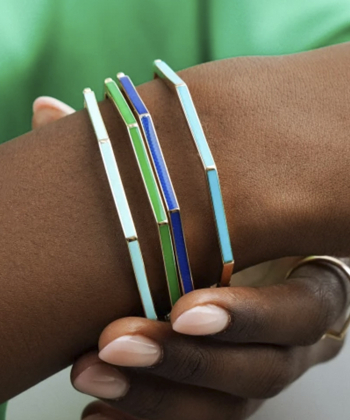 بنگل 8 ضلعی با میناکاری سرمه ای درریس Doris کد P4122