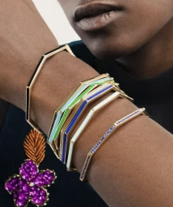 بنگل 8 ضلعی با میناکاری مشکی درریس Doris کد P4124