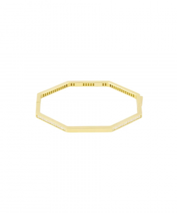 بنگل 8 ضلعی با نگین سفید تکه ایی درریس Doris کد P4127