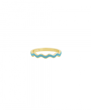 انگشتر زیگزاگی 2 میل با میناکاری آبی فیروزه ای درریس Doris کد P4130