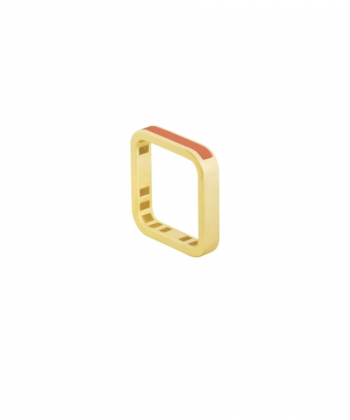 انگشتر 4 ضلعی با میناکاری نارنجی نئونی درریس Doris کد P4135