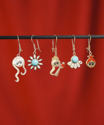 گوشواره عصایی تک لنگه گلبن فیروزه درریس Doris کد P4438