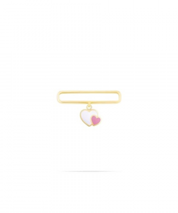 آویز Apple Watch دوقلب با میناکاری سفید و صورتی درریس Doris کد P3919