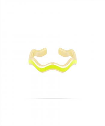 ایرکاف لیندو زیگزاگی با میناکاری زرد نئونی درریس Doris کد P3975