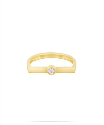 انگشتر تک نگین و رینگ نیم هلال درریس Doris کد P4022