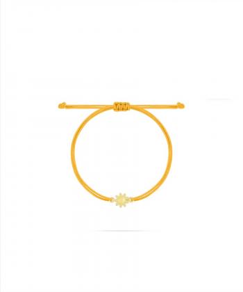 دستبند نخی نارنجی گل وسط دامبله کالکشن حوض نقاشی درریس Doris کد P4047