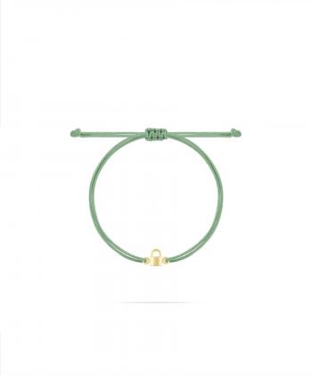 دستبند نخی سبز پاستلی قفل کالکشن حوض نقاشی درریس Doris کد P4046