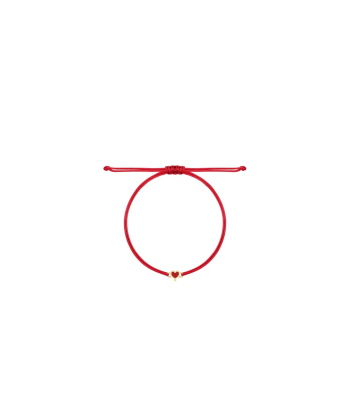 دستبند نخی قرمز قلب گارنت با میناکاری قرمز درریس Doris کد P4713