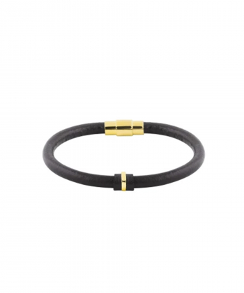 دستبند چرمی تک حلقه کارتیه مشکی درریس Doris کد P871