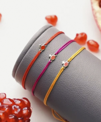 دستبند نخی زردکهربایی انارک درریس Doris کد P4446