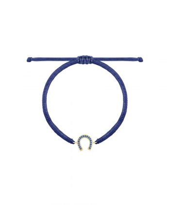 دستبند بافت سرمه ای نعل با نگین سرمه ای درریس Doris کد P4465