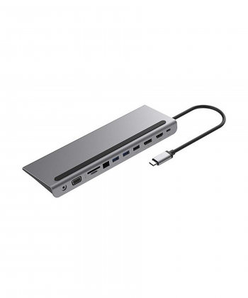 هاب 11 پورت و استند لپ تاپ POWEROLOGY مدل USB-C HUB P11CHBMCGY