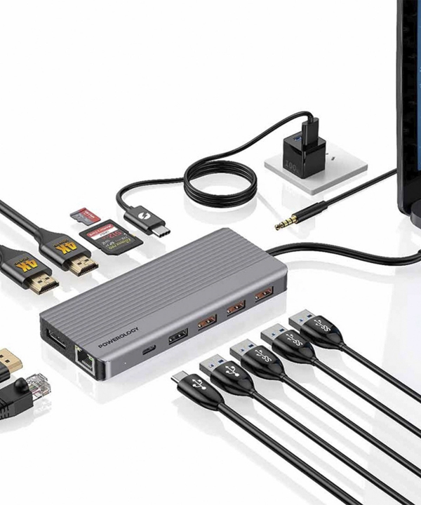 هاب 13 پورت POWEROLOGY مدل 13in1 USB-C Hub P131HBCGY