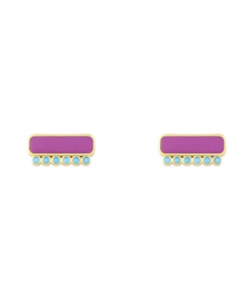 گوشواره میخی لوح ارغوانی درریس Doris کد P4535