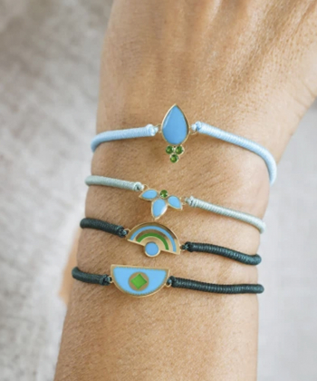 دستبند بافت سبز پاستلی سوسنک درریس Doris کد P4526