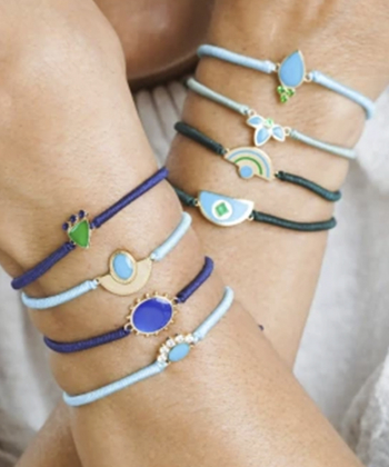 دستبند بافت آبی کبالت مولیان درریس Doris کد P4524