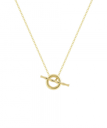 گردنبند حلقه و محور ساده با محور پیچی و زنجیر رولو درریس Doris کد P767