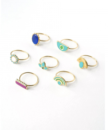 انگشتر لوح ارغوانی با رینگ مفتولی درریس Doris کد P4517