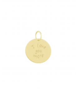آویز تک دایره با حکاکی I love you more درریس Doris کد P4503