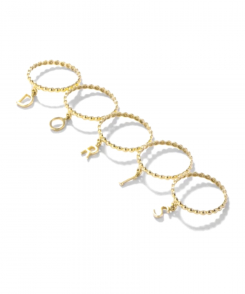 انگشتر گوارسه با آویز حرف D درریس Doris کد P4550