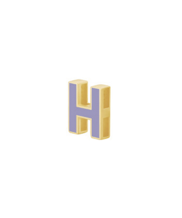 آویز میناکاری بنفش حرف H درریس Doris کد P4491