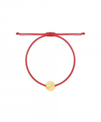 دستبند نخی قرمز دایره با حکاکی عشق درریس Doris کد P4553
