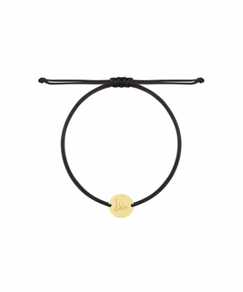 دستبند نخی مشکی دایره با حکاکی خدا درریس Doris کد P4557