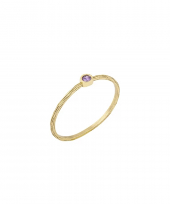 انگشتر تک نگین بنفش با رینگ پیچک درریس Doris کد P4803