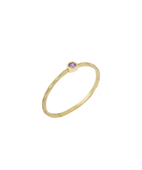 انگشتر تک نگین بنفش با رینگ پیچک درریس Doris کد P4803