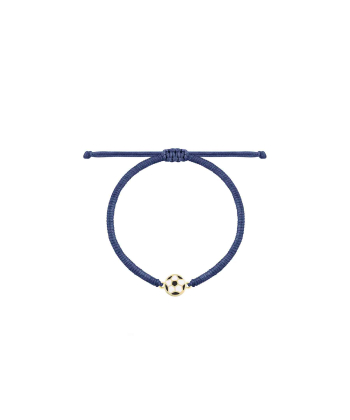 دستبند بافت سرمه ای توپ با میناکاری سفید و مشکی درریس Doris کد P5251