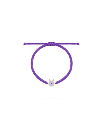 دستبند بافت بنفش خرگوش ملوس با میناکاری یاسی درریس Doris کد P5271