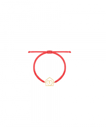 دستبند بافت قرمز قلب و خانه درریس Doris کد P4751