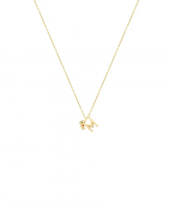 گردنبند ژوبین کوچک و حرف M درریس Doris کد P4755