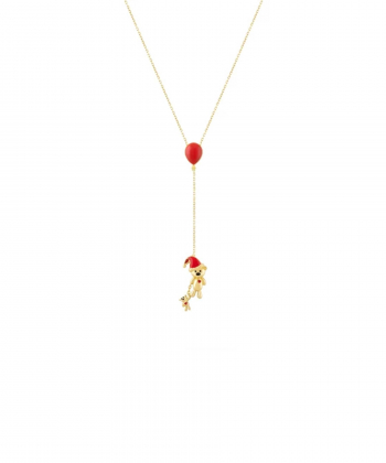 گردنبند ژوبین با کلاه قرمز با آویز تدی و بادکنک قرمز درریس Doris کد P4760