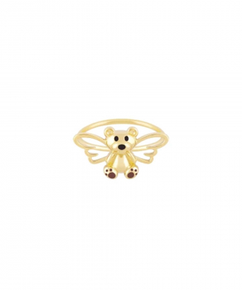 انگشتر ژوبین بالدار پنجه قهوه ای و رینگ مفتولی درریس Doris کد P4738